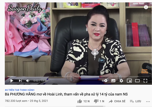 Bà Phương Hằng nói chuyện từ thiện của NS Hoài Linh đổ bộ top trending, đe doạ cả showbiz trên YouTube?-1
