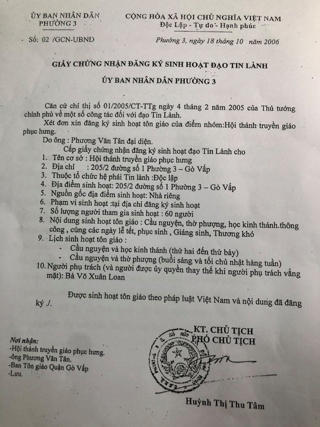 Hội thánh truyền giáo phục hưng ở Gò Vấp là gì, hoạt động ra sao trong thời gian qua?-2
