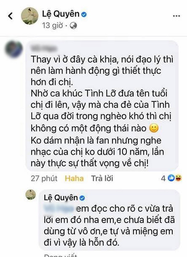 Bị nói vô ơn với cố nhạc sĩ Thanh Bình, Lệ Quyên đanh thép đáp trả khiến netizen cứng họng phải làm ngay điều này?-1