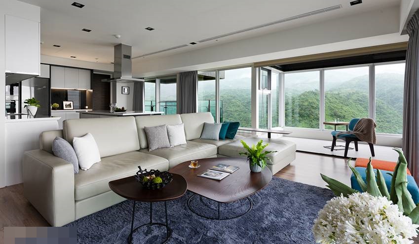 Ngôi nhà cheo leo trên đỉnh núi nhưng có thiết kế cực kỳ hiện đại, nội thất màu xanh ngọc bích và xanh lục bảo với view hướng ra biển cực chất-1