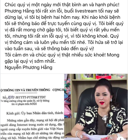 Bà Phương Hằng cam kết thôi không livestream tối nay-1