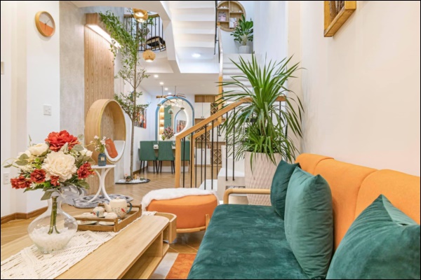 Vợ chồng Đà Nẵng thiết kế ngôi nhà 55m2 siêu xinh,&nbsp;giếng trời thông thoáng lấy ánh sáng, góc nào cũng chill-2