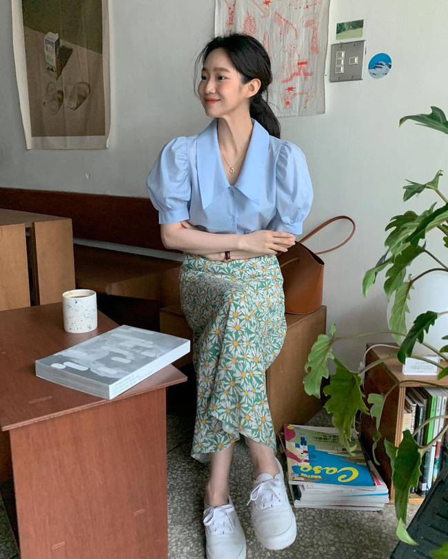 Diện chân váy dài đẹp xinh hết cỡ nhờ áp dụng 12 cách mix của gái Hàn-10