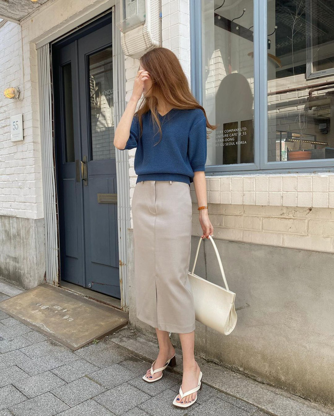 Diện chân váy dài đẹp xinh hết cỡ nhờ áp dụng 12 cách mix của gái Hàn-12