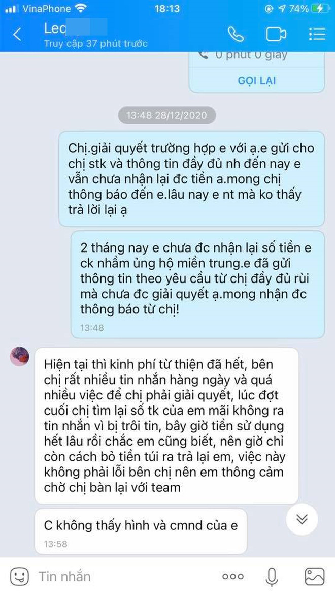Cô gái kêu cứu” vì chuyển nhầm 30 triệu, đòi suốt 6 tháng chưa được, FC Thủy Tiên tố mạnh thường quân lươn lẹo?-3