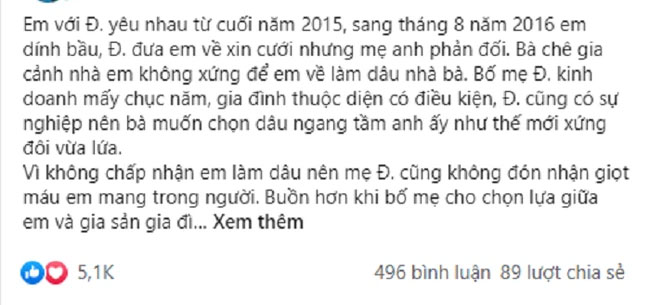 Mang bầu trước cưới, mẹ bạn trai đưa 100 triệu để cắt đứt mọi quan hệ”, 5 năm sau cuộc hội ngộ ở siêu thị khiến bà phải tê tái-1