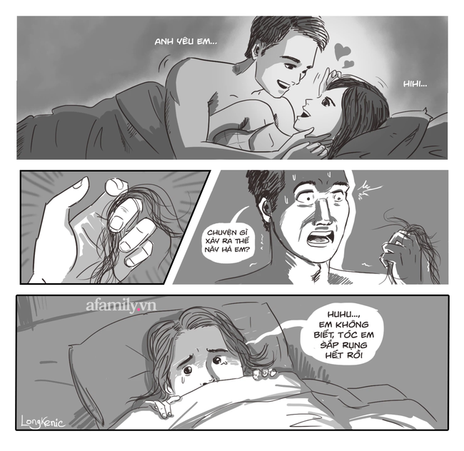 Đang ân ái, tôi đưa tay vuốt tóc vợ và rồi phải giật mình bật dậy khi trên ngón tay quấn từng sợi tóc rối-1