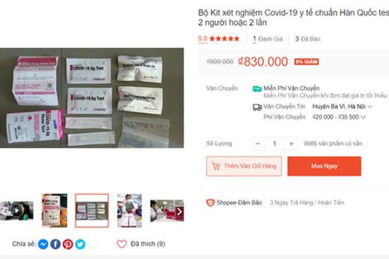 Thực hư công dụng bộ kit test nhanh Covid-19 được bán tràn chợ mạng