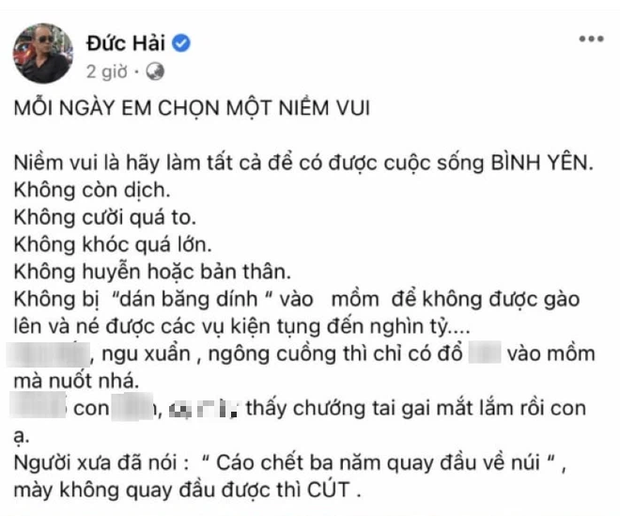 NSƯT Đức Hải viết status văng tục cực gắt giữa loạt biến showbiz, phải khoá luôn tài khoản vì dân mạng chỉ trích dữ dội-1