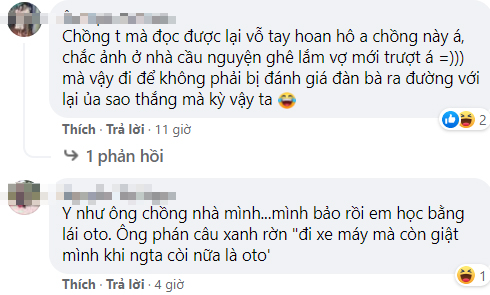 Vợ thi trượt bằng lái xe lần 3, chồng ra sức động viên nhưng&nbsp;pha lật mặt sau lưng mới đáng bàn-6