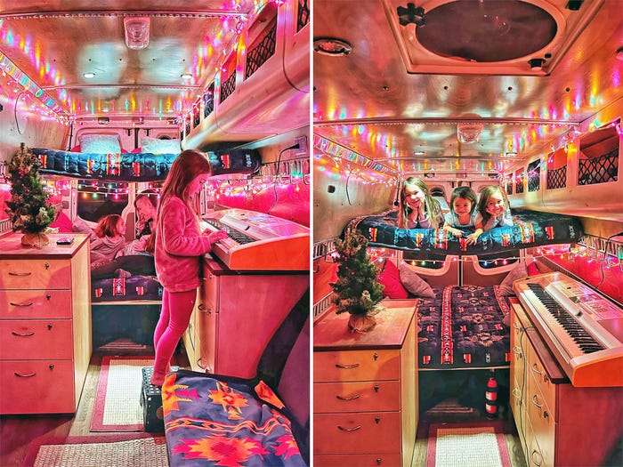 Cặp vợ chồng mê xê dịch hô biến chiếc xe tải thành không gian sống di động cho 5 người du lịch quanh châu Âu-7