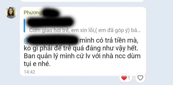 Người phụ nữ than phiền nhân viên khu cách ly đưa cơm muộn cho mình: Những dòng tin nhắn khiến số đông bức xúc-2