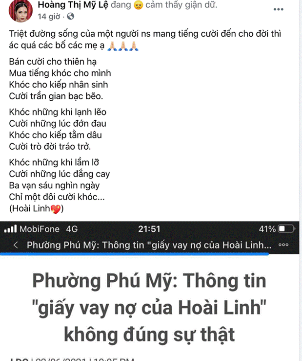 Mỹ Lệ lên tiếng về tin đồn Hoài Linh vay nợ 5 tỷ, trích luôn lời nam danh hài để thể hiện sự bức xúc?-1