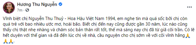 Dàn Hoa hậu, sao Việt tiếc thương trước sự ra đi đột ngột của Hoa hậu Nguyễn Thu Thủy: Chị ơi, từ giờ chỉ còn bình yên thôi”-6