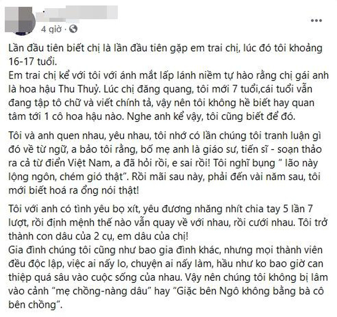 Em dâu viết tâm thư gửi Hoa hậu Thu Thuỷ, hé lộ người sẽ nuôi dưỡng 2 đứa con của nàng hậu quá cố-1