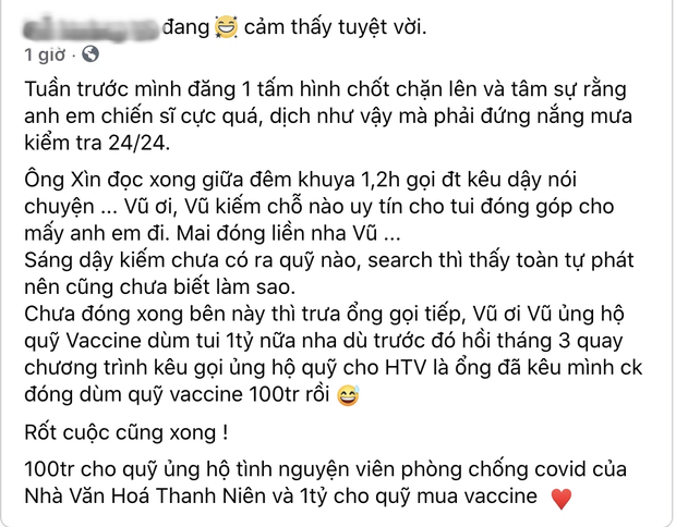 Sau loạt ồn ào từ thiện, Trấn Thành âm thầm ủng hộ 1,1 tỷ đồng cho quỹ phòng chống Covid-19 và quỹ Vaccine-1