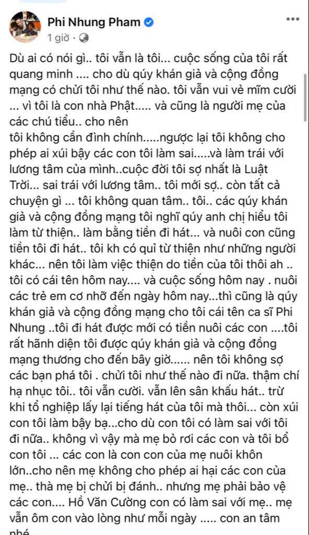 Phi Nhung khẳng định bị oan giữa loạt lùm xùm, nhắn nhủ Hồ Văn Cường: Đừng sợ mẹ giận hay ghét, mẹ vẫn ôm con vào lòng như lúc đầu gặp-2
