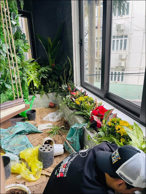 Hồng Đăng tự tay chăm chút cho khu vườn nhỏ trong biệt thự hoàng tráng 2 mặt tiền tọa lạc ngay trung tâm Tp.Hà Nội-3