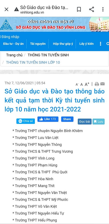 Đã có 5 tỉnh thành công bố điểm thi tuyển sinh lớp 10 năm học 2021-3