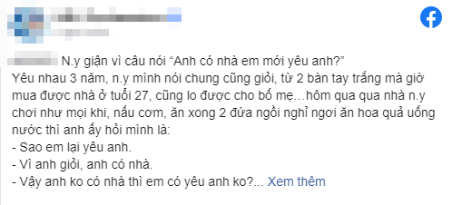 Cô gái thừa nhận anh có nhà em mới yêu anh” liền bị người yêu đuổi cút, cư dân mạng sửng sốt nhưng ngay sau đó lại ủng hộ cả 2 tay 2 chân-1