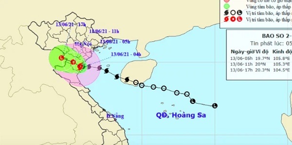 Bão số 2 giật cấp 10 đổ bộ đất liền từ Thái Bình đến Nghệ An, gây mưa dông gió giật cho khu vực Bắc Bộ-1