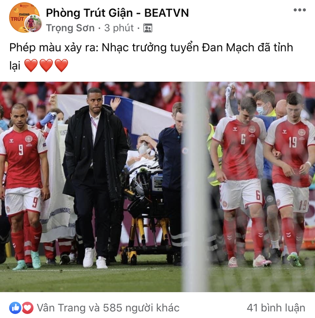 Dân mạng Việt đi từ bàng hoàng đến vỡ oà khi chứng kiến cầu thủ số 1 Đan Mạch đột quỵ ngay trên sân đấu Euro-1