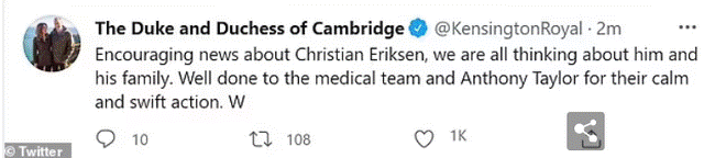 Công nương Đan Mạch bật khóc trên khán đài khi chứng kiến Eriksen đột quỵ và có lời chia sẻ xúc động lan tỏa khắp MXH-10