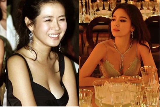 Bây giờ thử đặt Song Hye Kyo và Son Ye Jin lên bàn cân: Diện đồ 2 dây e ấp vòng 1 tới 