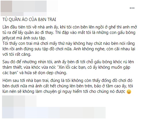 Bị bạn gái phát hiện vật lạ trong tủ quần áo, anh chàng bật khóc rồi cãi nhau thật căng, nhưng sau đó lại có hành động bất ngờ-1