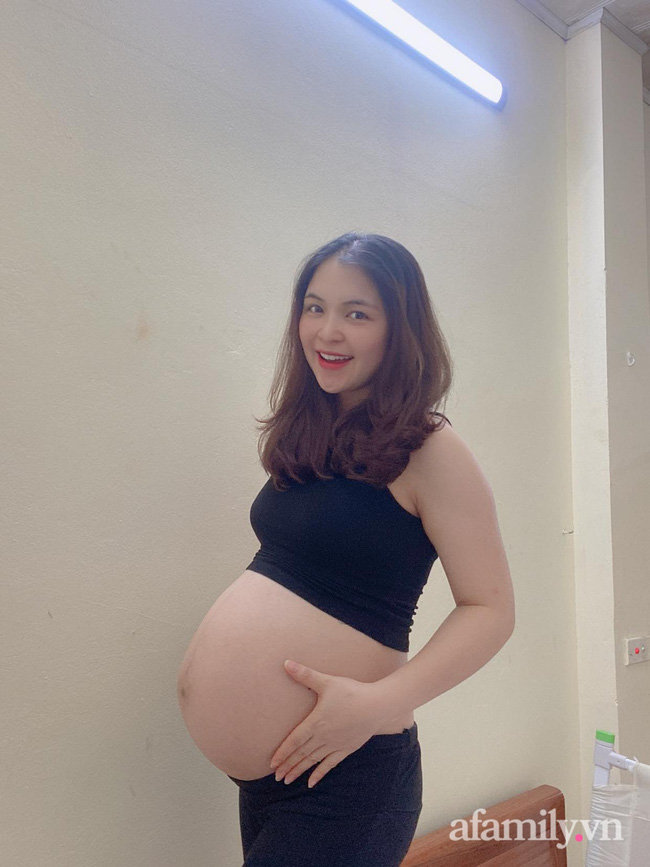 Chị Kính Hồng vác bụng bầu 8 tháng vẫn xinh xỉu, mách mẹ bầu cách ăn uống vào con để mẹ không béo-5