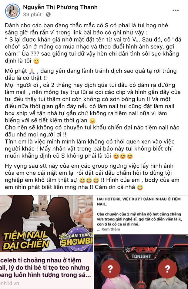 Sĩ Thanh - Khánh Vân đồng loạt lên tiếng về tin đồn choảng nhau ở tiệm nail, nhưng sao ông nói gà bà nói vịt thế này?-1