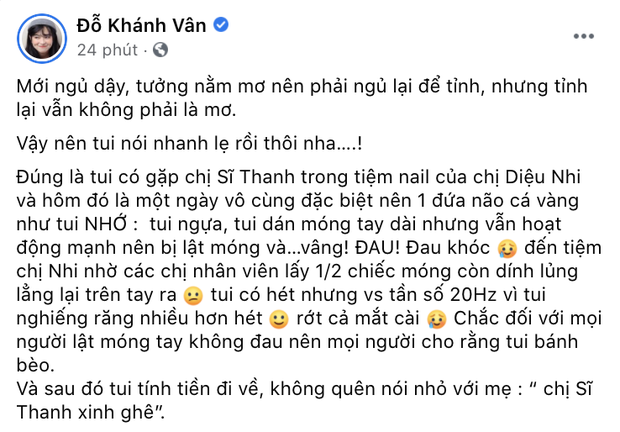 Sĩ Thanh - Khánh Vân đồng loạt lên tiếng về tin đồn choảng nhau ở tiệm nail, nhưng sao ông nói gà bà nói vịt thế này?-3