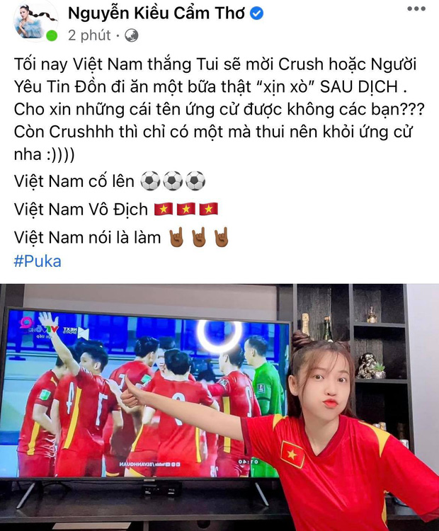 Sao Vbiz hừng hực trước giờ G tuyển Việt Nam gặp UAE: Tiểu Vy và dàn Hậu có màn dự đoán gây sốt, 1 mỹ nam hứa làm điều ý nghĩa!-15