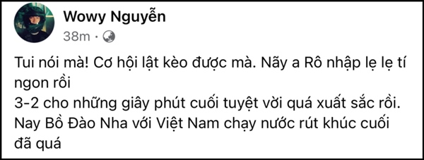 Sao Việt lên tút sau trận Việt Nam - UAE: Á hậu Thúy Vân phán không công bằng, Phan Mạnh Quỳnh bóc phốt quả nhạc lạ của đội bạn-10