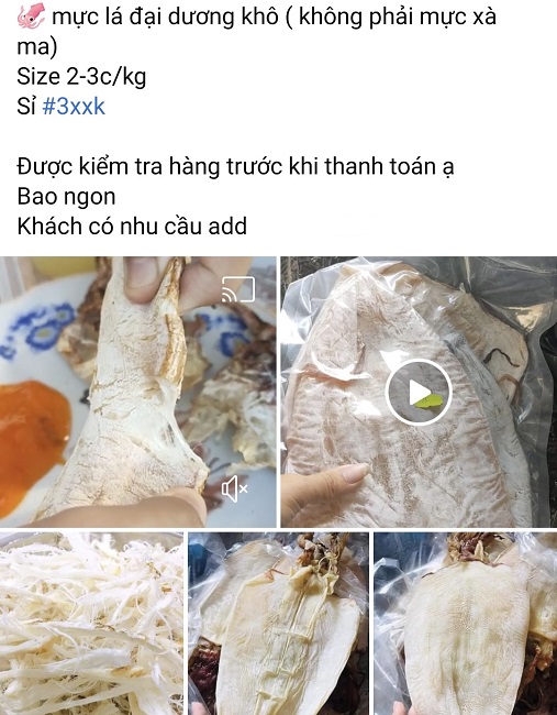 Mực khô siêu to khổng lồ” được chào bán với giá siêu rẻ” thực chất là mực gì?-1