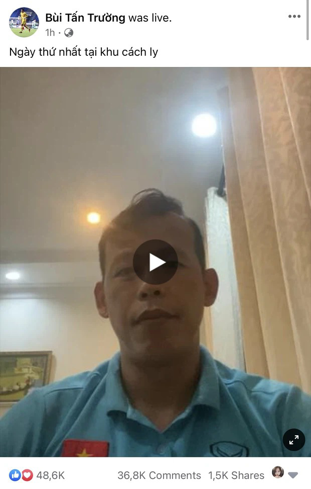 Nhật ký ngày đầu cách ly của ĐT Việt Nam: Ngập đồ ăn vặt, vui vẻ mở livestream kể chuyện đời-1