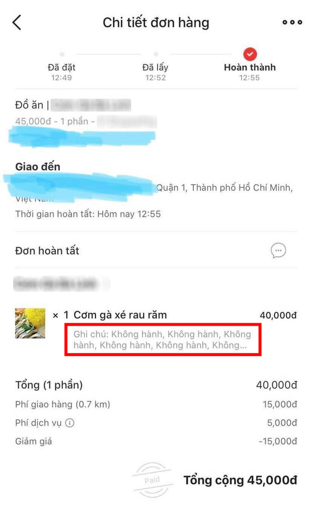 Đặt cơm online sợ quán quên, chàng trai ghi chú không hành cả chục lần, lúc nhận được phần ăn mới té ngửa vì lý do này-2