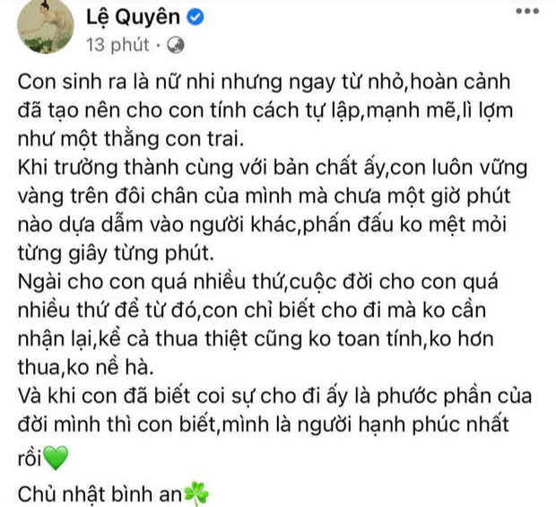 Lệ Quyên đăng status ẩn ý ngay sau khi chồng cũ lên tiếng về tin đồn ly hôn vì ngoại tình?-1