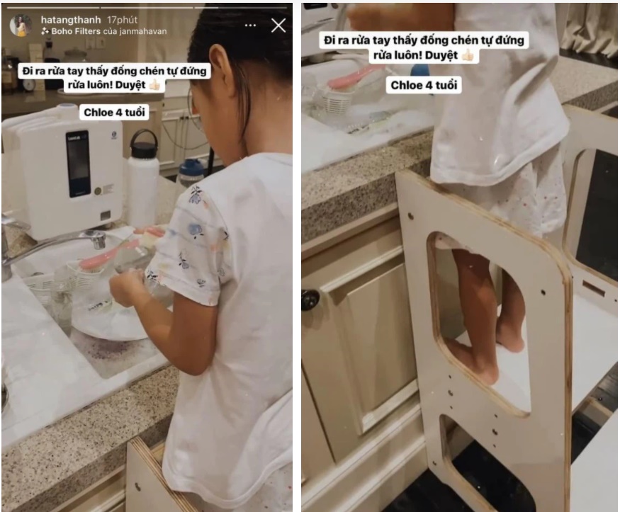 Mới 4 tuổi mà con gái Tăng Thanh Hà đã xông xáo làm việc này dù mẹ chẳng hề nhờ, nàng ngọc nữ thật biết cách dạy dỗ-1