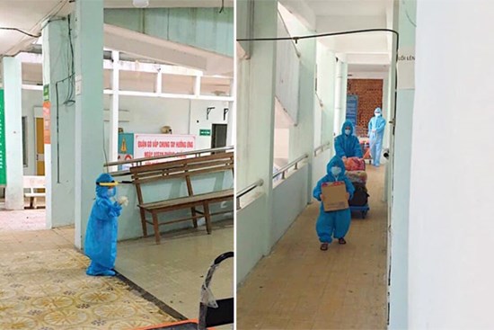 Nhói tim bé trai 5 tuổi ôm đồ rời khu cách ly đi điều trị Covid-19