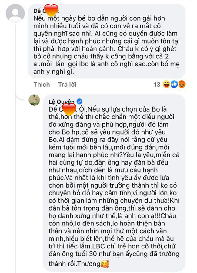 Bị cà khịa chuyện yêu trai trẻ, Lệ Quyên tức giận tuôn một tràng, thể hiện luôn quan điểm nuôi dạy con khiến đối phương im bặt-1