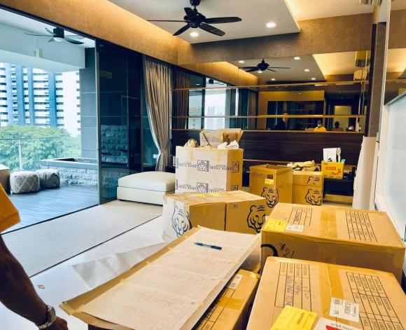 Đoan Trang chuyển gần 200 thùng đồ từ Việt Nam qua nhà mới ở Singapore-5
