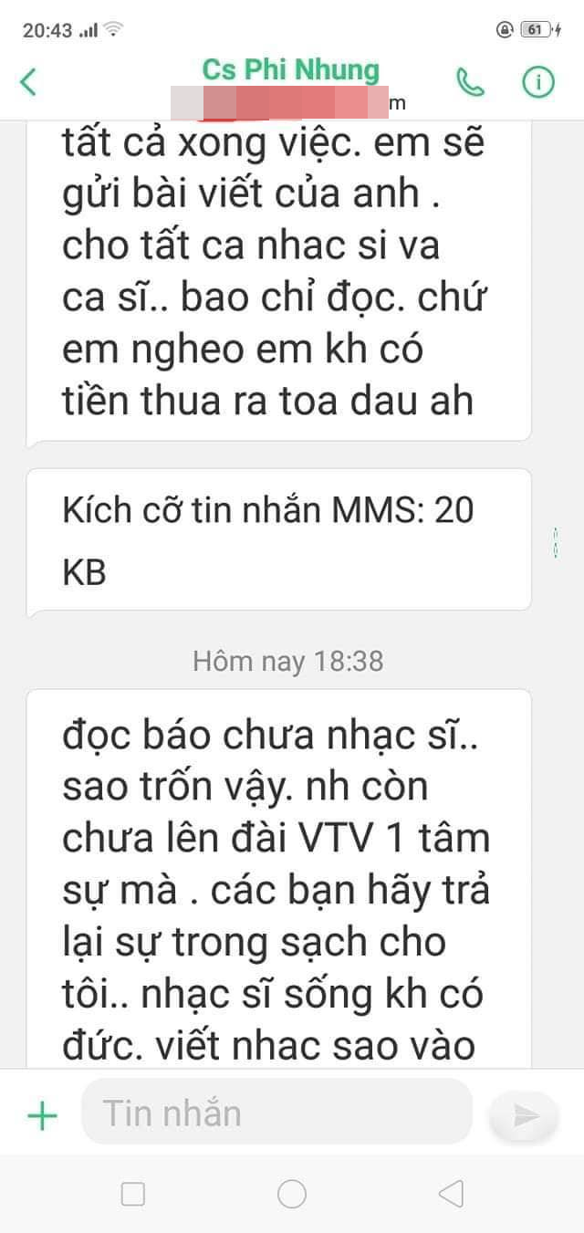 Xuất hiện tin nhắn được cho là của Phi Nhung muốn đòi lại sự trong sạch cho mình-1