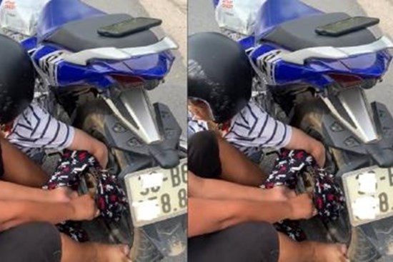 Cô gái gặp họa vì áo chống nắng khi đi xe máy, cả nhóm người xúm vào giải cứu