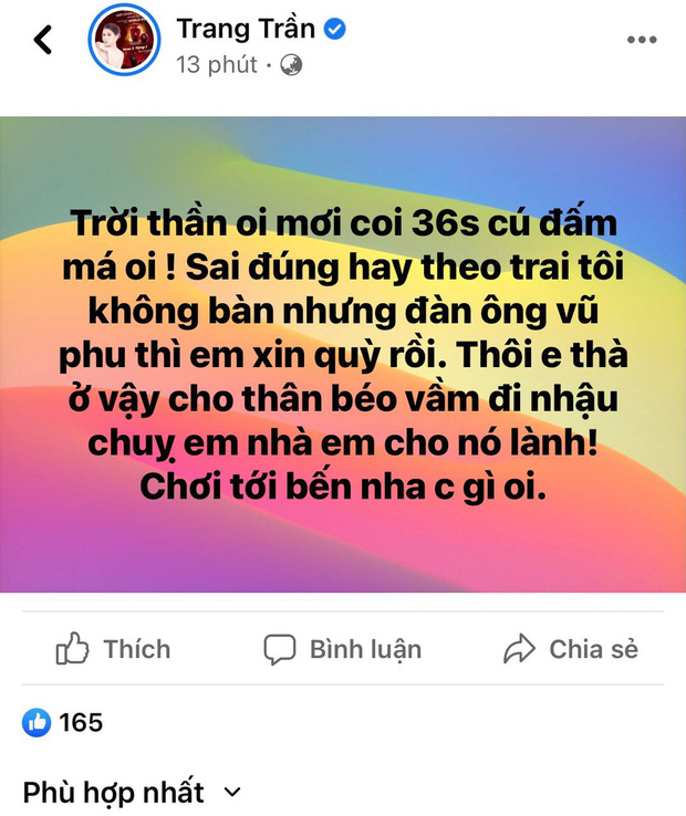 2 sao nữ Vbiz đăng đàn về vụ cô Xuyến” Hoàng Yến bị chồng cũ đánh: Trang Trần rút ra chân lý, Hoa hậu ở nhà 200 tỷ” khuyên gì?-2