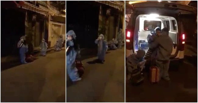 Nhói lòng khoảnh khắc em bé khóc quấy khi cùng cả nhà đi cách ly lúc nửa đêm-1