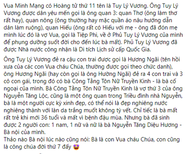 Hoa hậu Hà Kiều Anh khẳng định mình là Công chúa đời thứ 7 của triều Nguyễn, hậu duệ của Vua Minh Mạng lên tiếng phủ định!-2