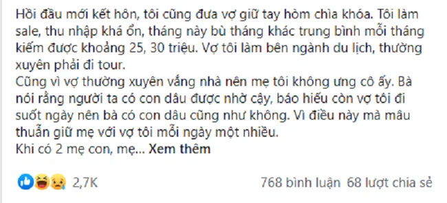 5 năm đi làm, chồng gửi lương mẹ giữ vì lo vợ giấu tiền cho nhà ngoại,&nbsp;ngày ra tòa&nbsp;nghe cuộc điện thoại anh bàng hoàng ân hận-1
