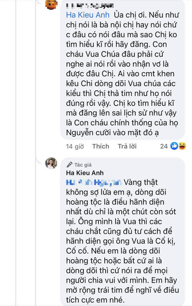 Hoa hậu Hà Kiều Anh đáp trả 1 tràng khi bị netizen thắc mắc về drama tự nhận là công chúa đời thứ 7 triều Nguyễn-3