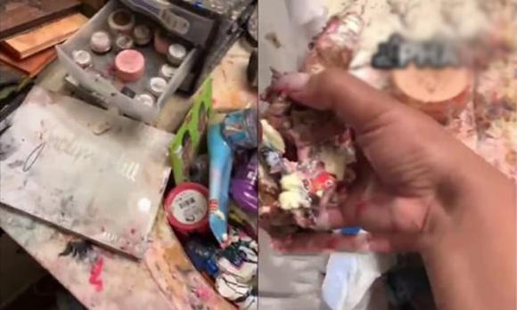 Trông con cho vợ 1 lúc nhưng lại để con biến đống mỹ phẩm mấy chục triệu của vợ thành đất nặn, chàng trai vội lên mạng cầu cứu-2